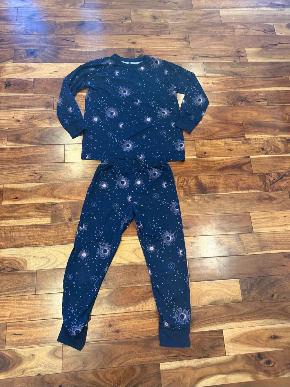 Nordstrom Kids Navy Starburst Print Pajama Set Large